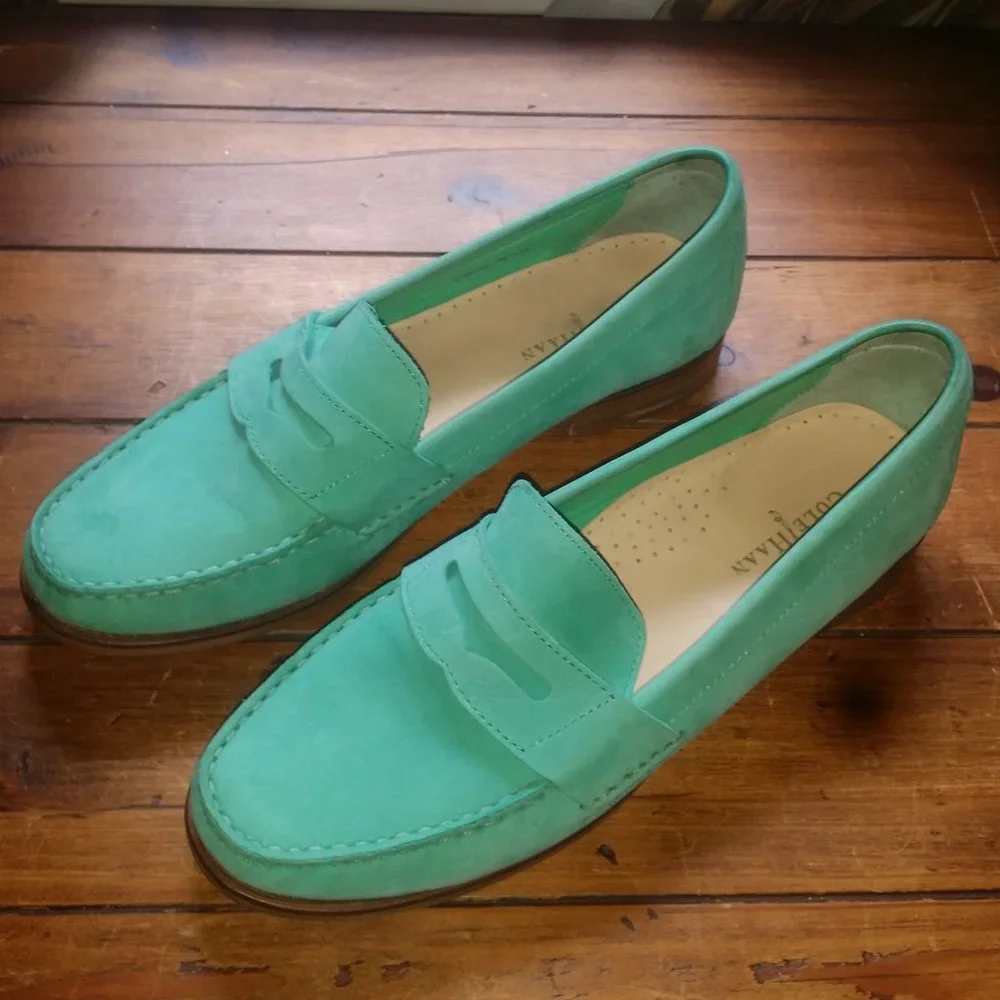 New Cole Haan Green Loafers 7B (Narrow Fit) - Picture 1 of 7